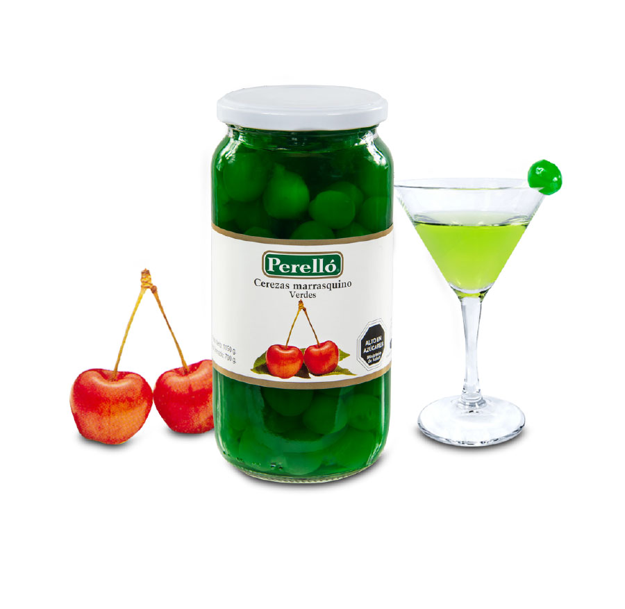 Caja Cerezas Marrasquino Verde Frasco 6×1150 Grs.