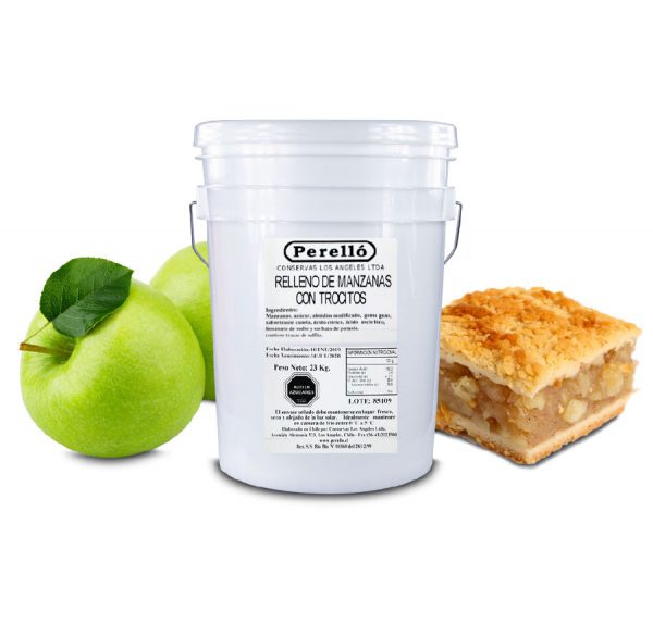 Relleno Horneable Manzanas con Trocitos Perello Balde 23 Kilos.