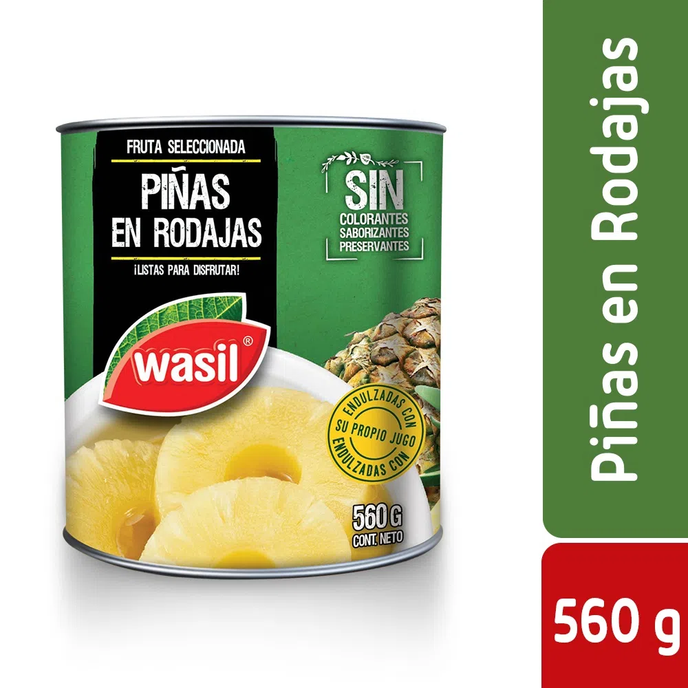 PIÑA RODAJAS WASIL CAJA 24X560 GRS.