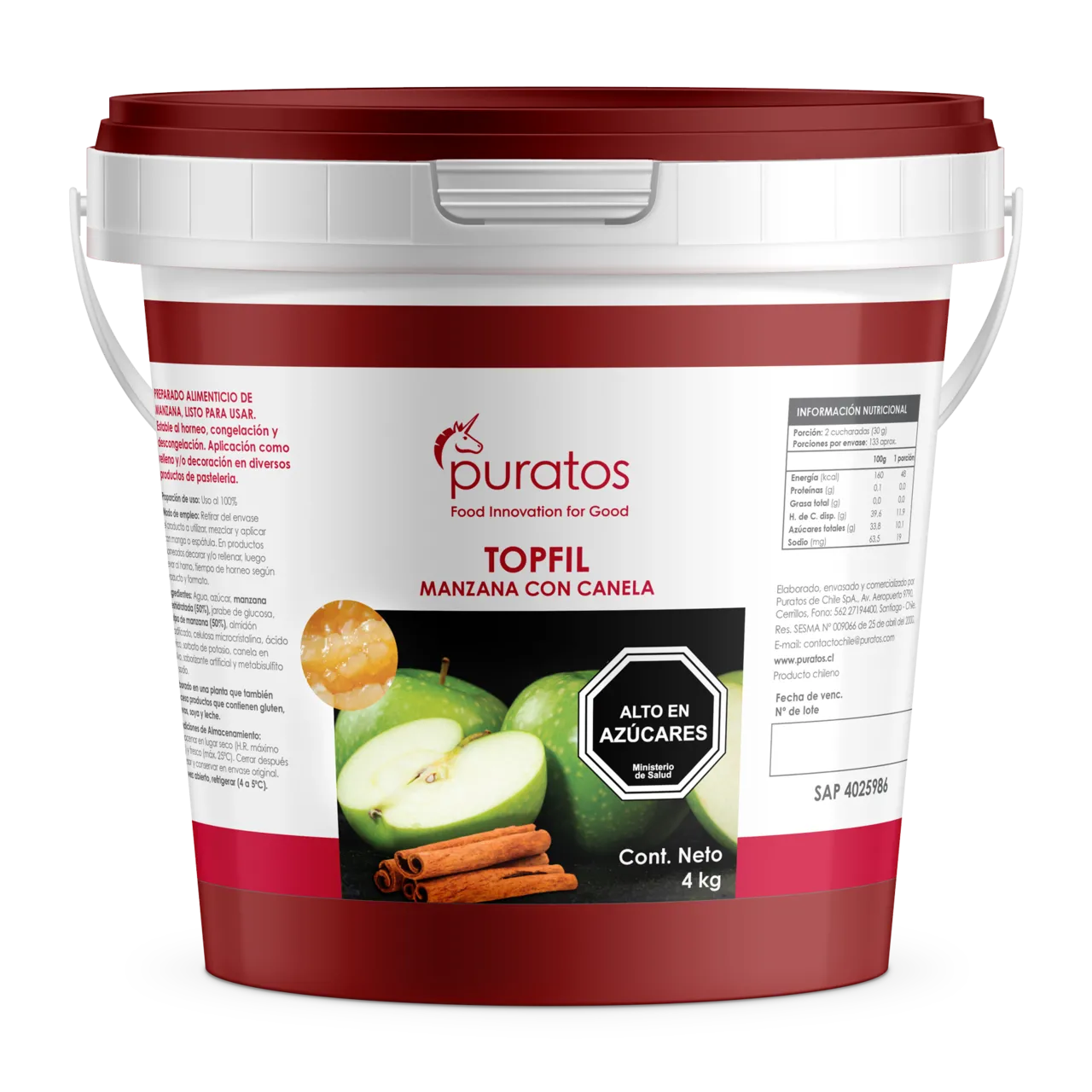 TOPFIL MANZANA PURATOS BALDE 4 KL.