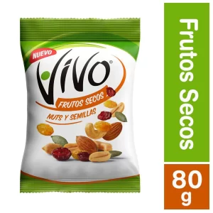 FRUTOS SECOS VIVO NUTS Y SEMILLAS 80 GRS.