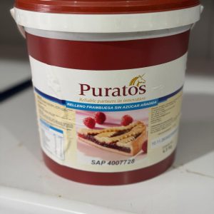 RELLENO FRAMBUESA SIN AZÚCAR PURATOS BALDE 4 KG.